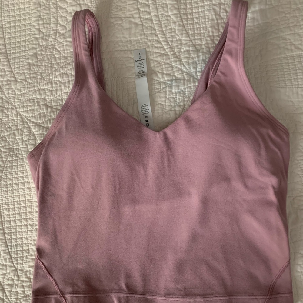 NWOT lululemon align tank pink taupe size 4!